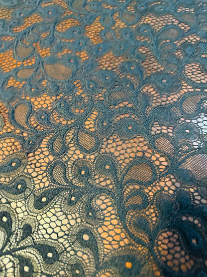 New paisley stretch lace 4-way stretch 58/60” High quality fabrics by AlexLAFabrics