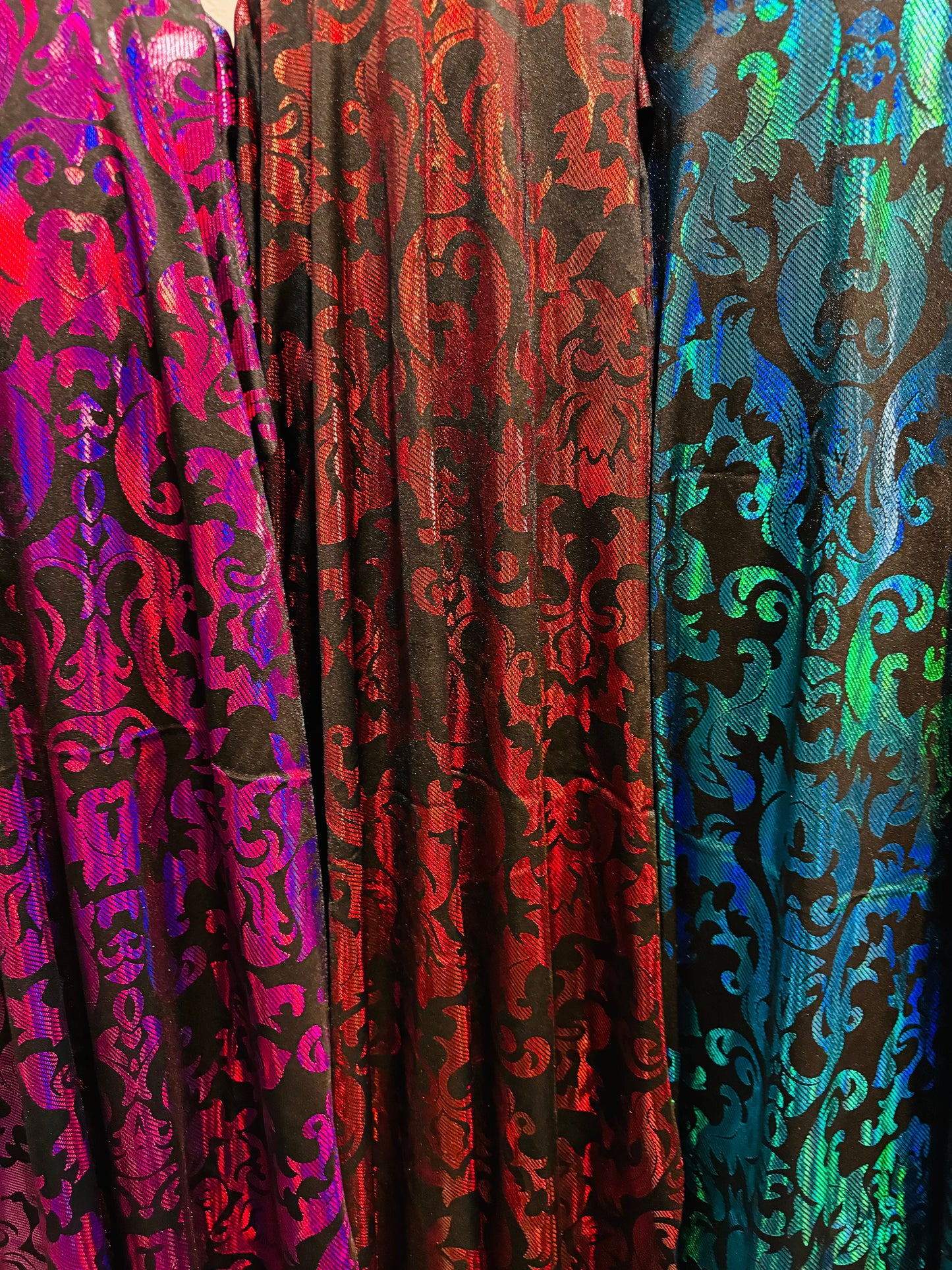 Luxury Damascus design hologram metallic nylon spandex 4-way stretch 58/60” High quality fabrics by AlexLAFabrics