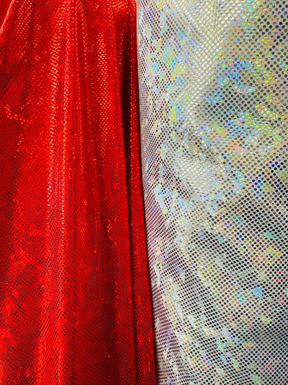 Shattered glass design hologram metallic nylon spandex 4-way stretch best quality in the market 58/60”