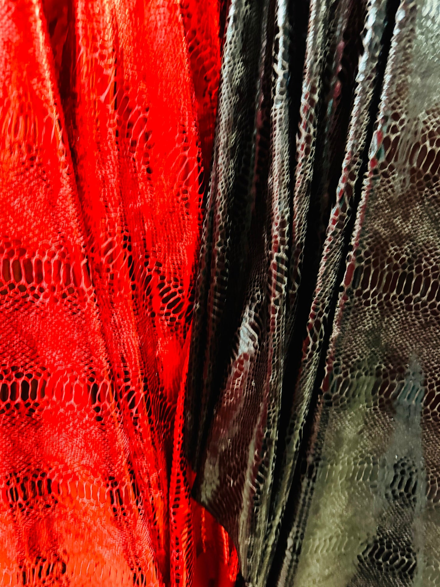 Luxury snake skin design metallic stretch velvet 4-way stretch 58/60” Sold by the YD. Ships worldwide from LA