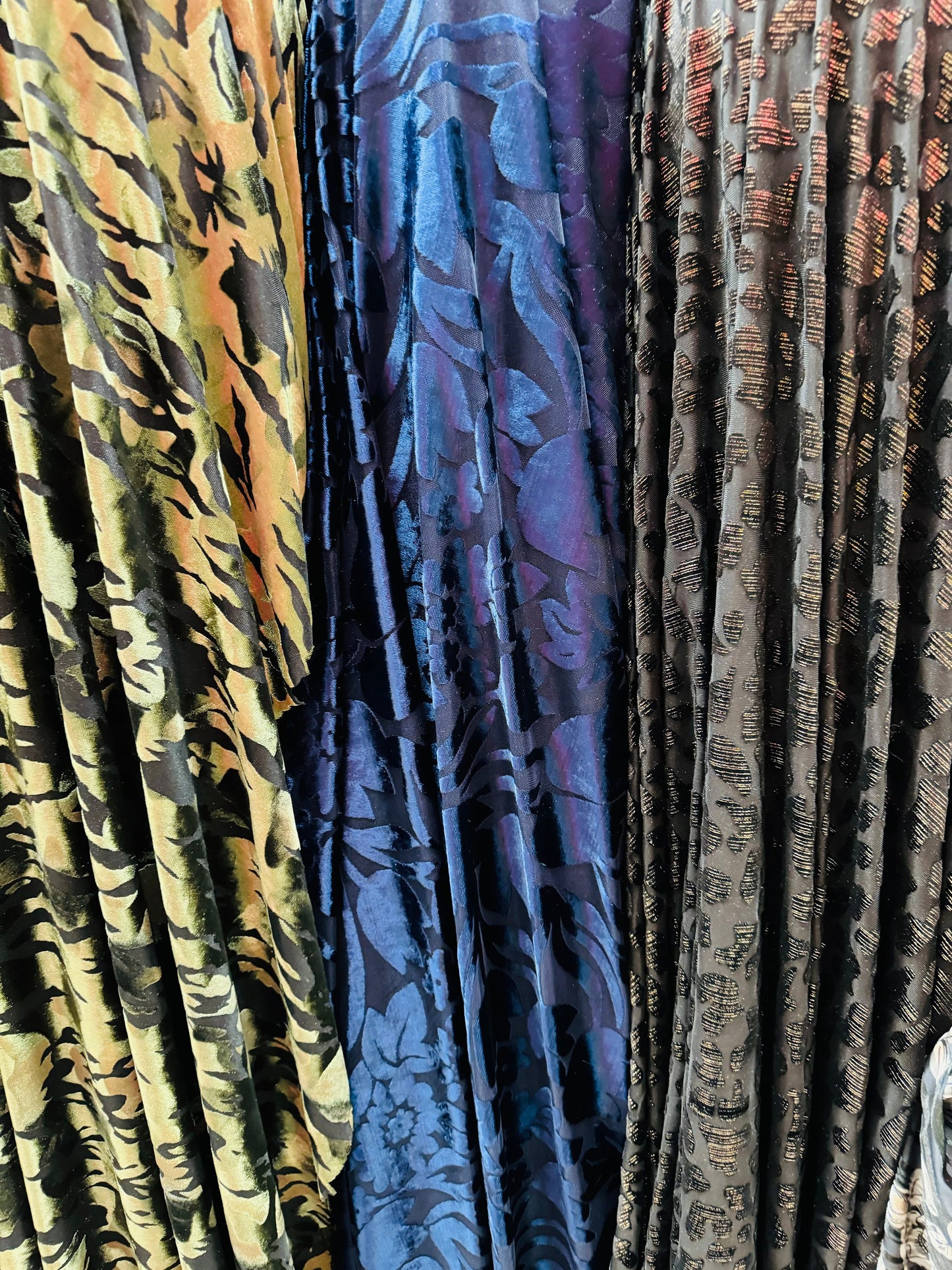 Luxury burnout stretch velvet various designs 4-way stretch 58/60” High quality fabrics by AlexLAFabrics