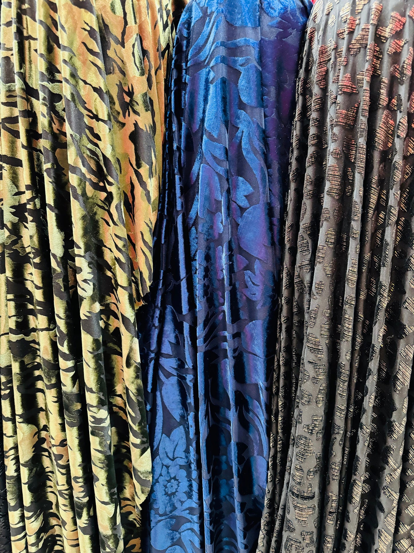 Luxury burnout stretch velvet various designs 4-way stretch 58/60” High quality fabrics by AlexLAFabrics