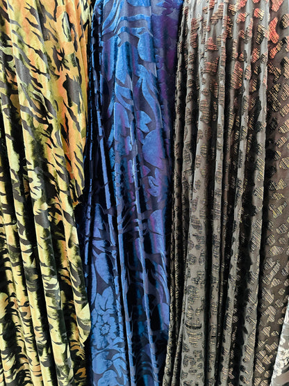 Luxury burnout stretch velvet various designs 4-way stretch 58/60” High quality fabrics by AlexLAFabrics