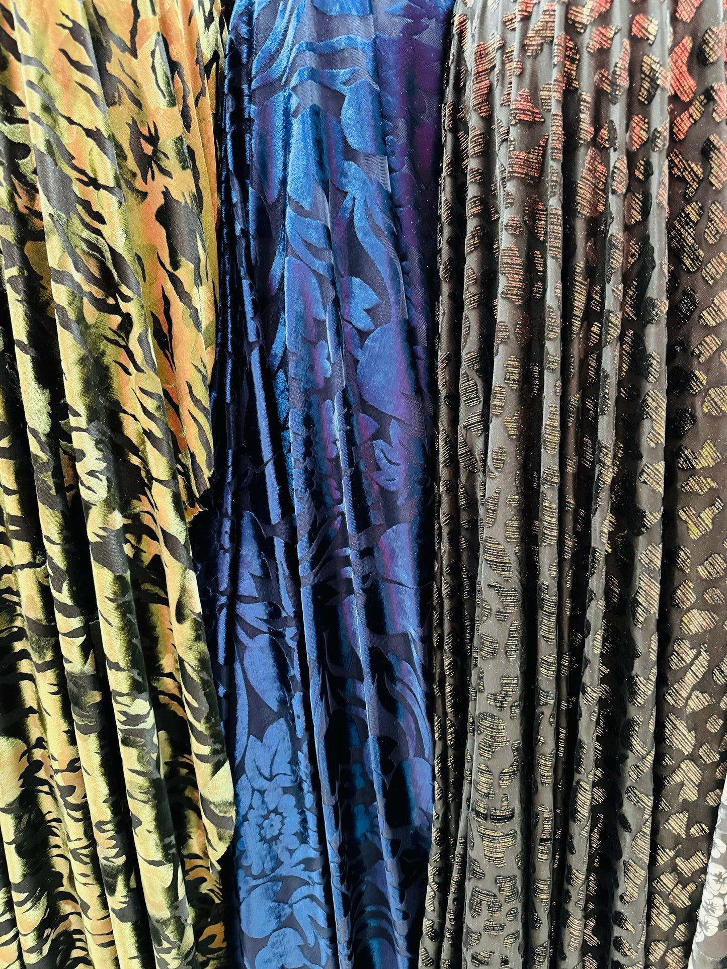 Luxury burnout stretch velvet various designs 4-way stretch 58/60” High quality fabrics by AlexLAFabrics