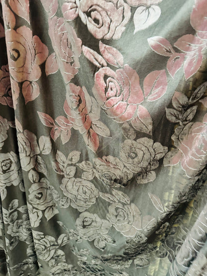 Flower design luxury burnout stretch velvet 4-way stretch 58/60” High quality fabrics by AlexLAFabrics