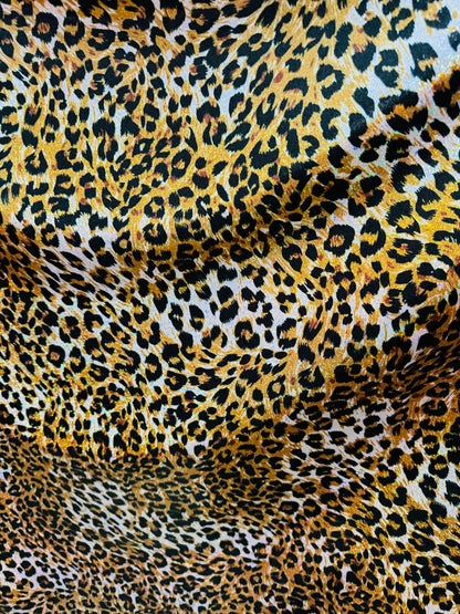 New Exotic Leopard design hologram metallic nylon spandex with foggy foil 4-way stretch 58/60”