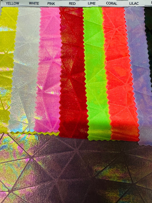 New shattered glass design with bohemian ilusión foil nylon spandex 4-way stretch 58/60” High quality fabrics by AlexLAFabrics