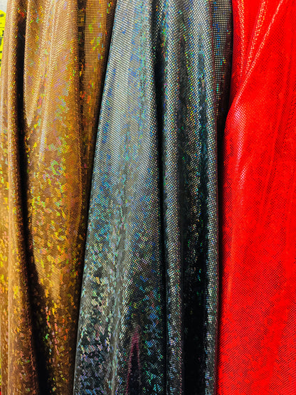 Shattered glass design hologram metallic nylon spandex 4-way stretch best quality in the market 58/60”