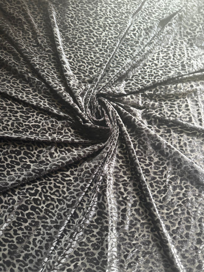 Cheetah exotic design on burnout stretch velvet 4-way stretch 58/60” High quality fabrics by AlexLAFabrics
