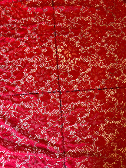 Red Victoria lace 4-way stretch 58/60” High quality fabrics by AlexLAFabrics