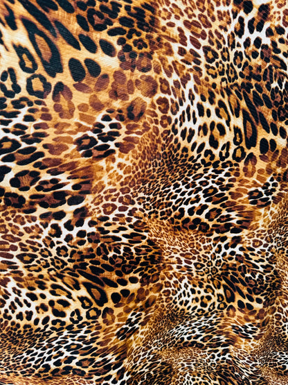 Leopard exotic design print on ribbed spandex knit 4-way stretch 58/60”