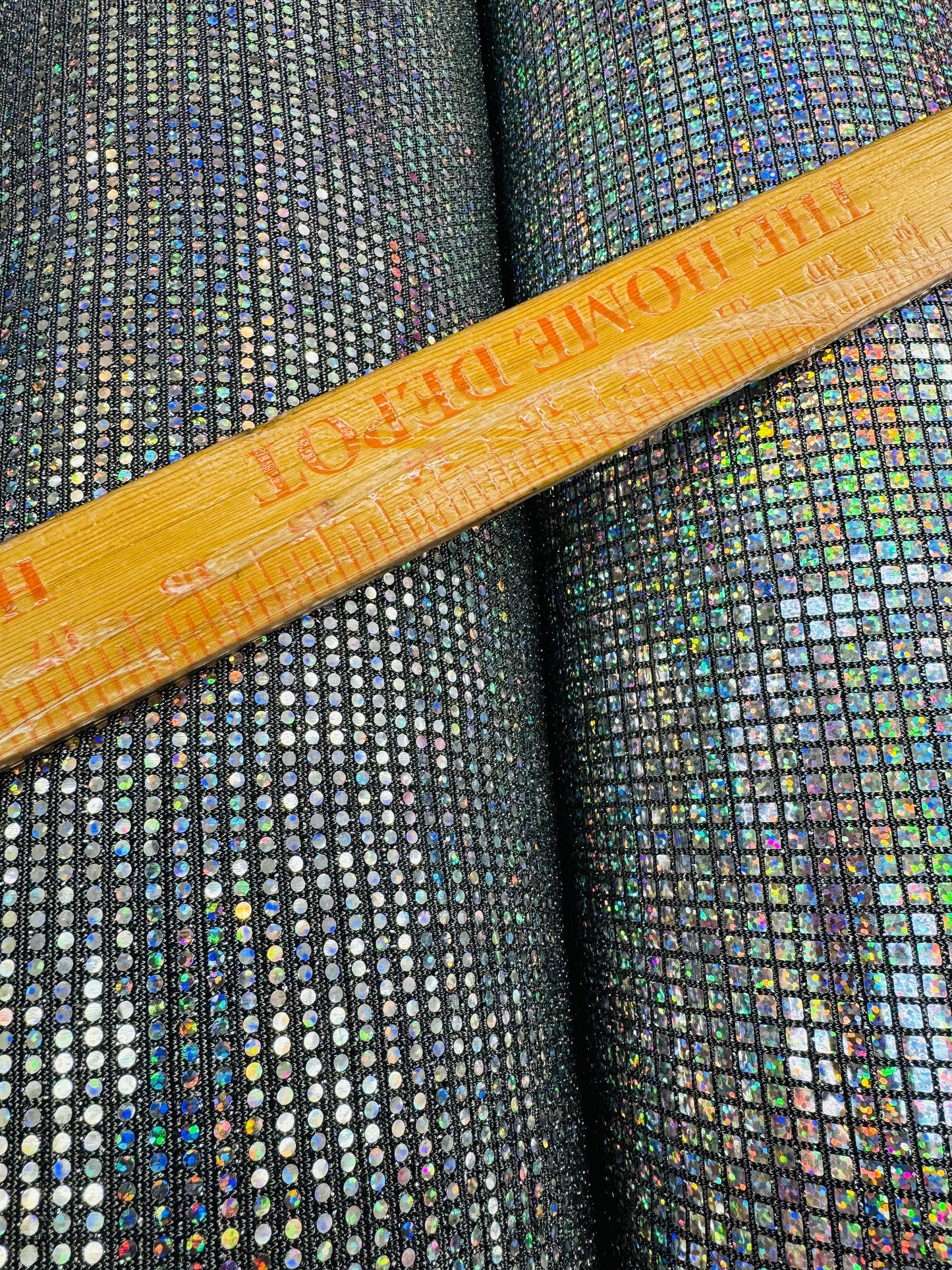 Geometric hologram sequins silver holo all over on spandex metallic base 2-way stretch 58/60” High quality fabrics by AlexLAFabrics