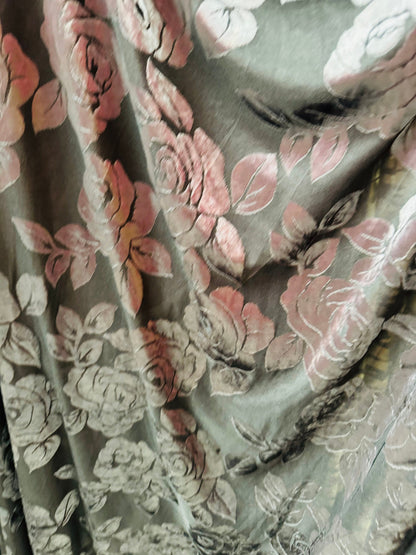 Flower design luxury burnout stretch velvet 4-way stretch 58/60” High quality fabrics by AlexLAFabrics