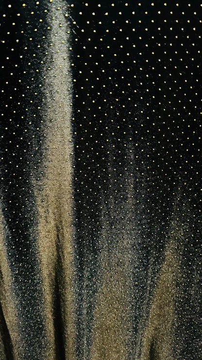 Luxury Gladiator stretch velvet with metallic dots 4-way stretch 58/60” Sold by the YD. Ships Worldwide from Los Angeles California USA