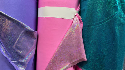 Hologram foggy foil new colors in stock metallic nylon spandex 4-way stretch 58/60”