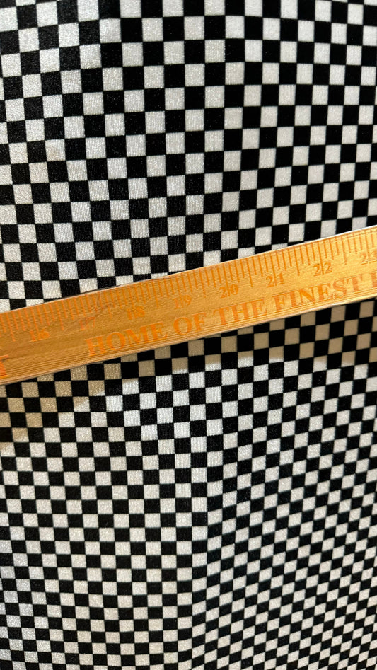 Small checkered design on stretch velvet 4-way 58/60” High quality fabrics by AlexLAFabrics
