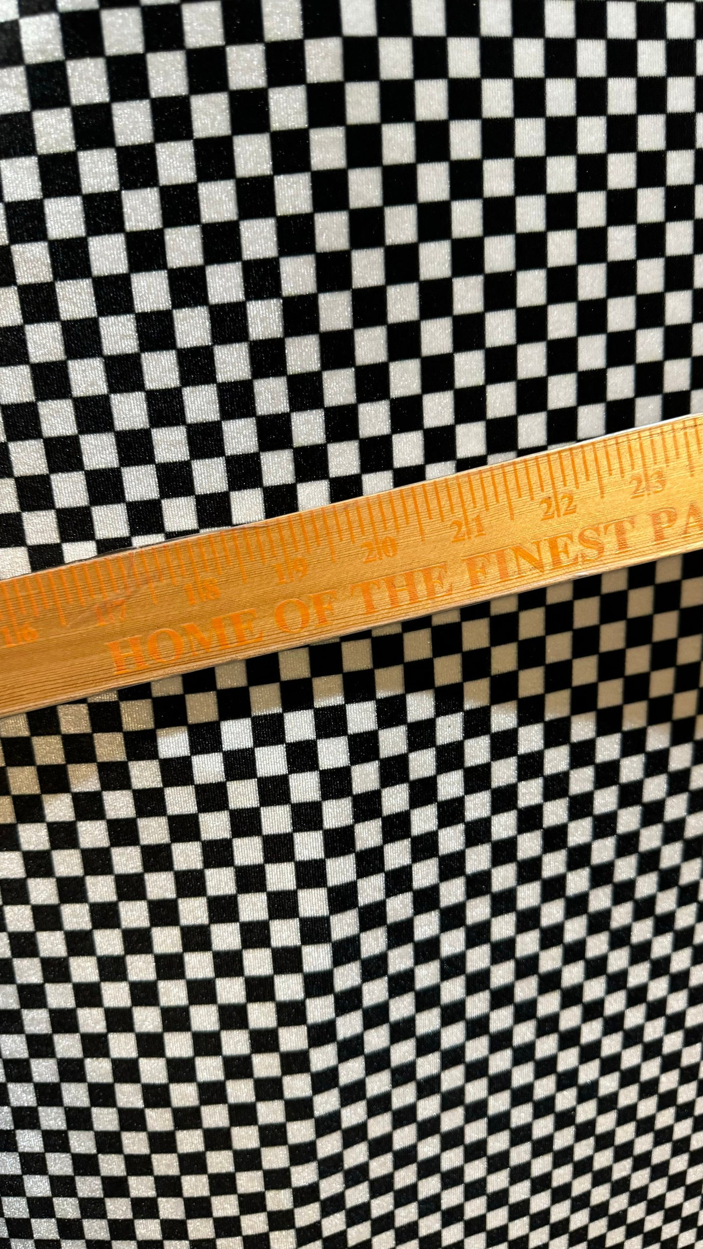 Small checkered design on stretch velvet 4-way 58/60” High quality fabrics by AlexLAFabrics