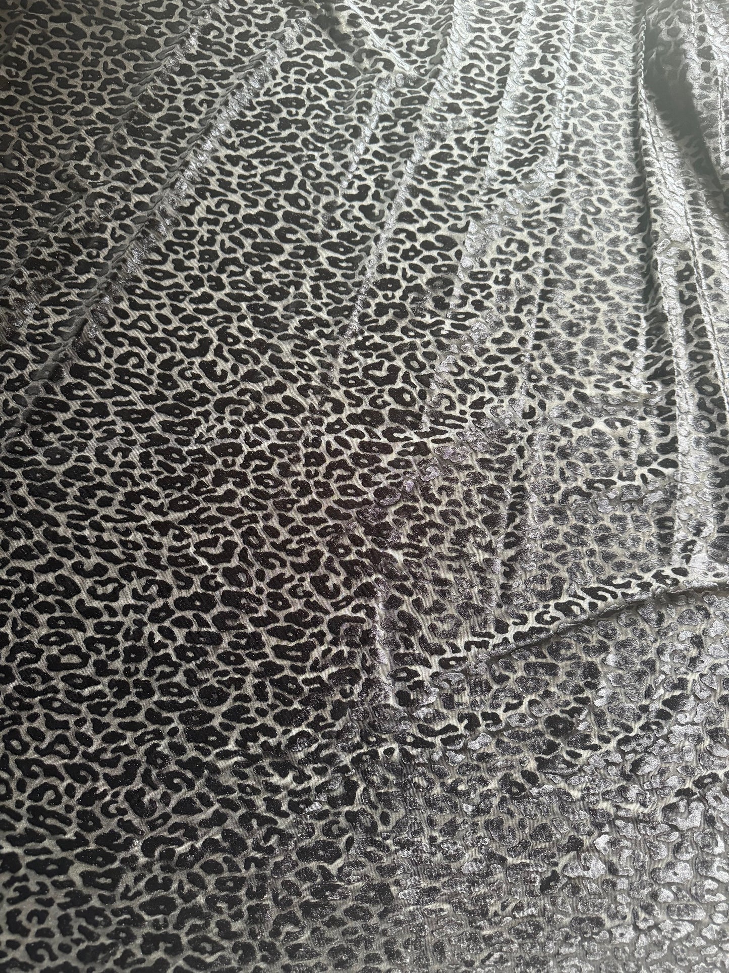 Cheetah exotic design on burnout stretch velvet 4-way stretch 58/60” High quality fabrics by AlexLAFabrics