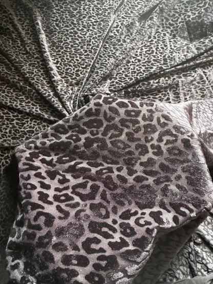 Cheetah exotic design on burnout stretch velvet 4-way stretch 58/60” High quality fabrics by AlexLAFabrics