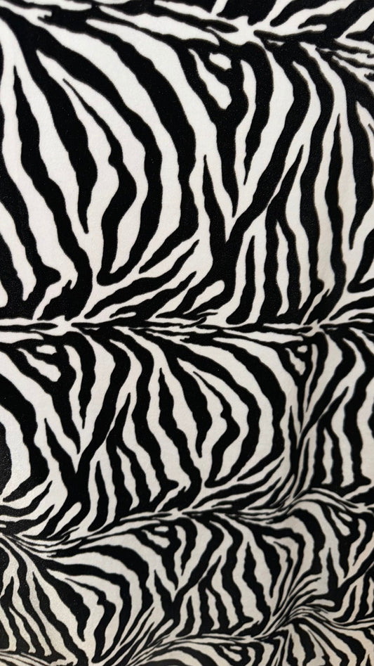 Exotic zebra design luxury stretch velvet 4-way stretch 58/60” High quality fabrics by AlexLAFabrics