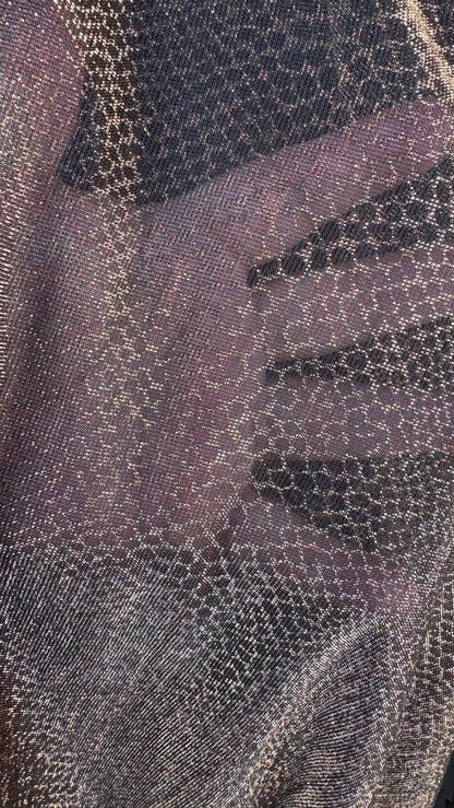 Metallic iridescence mesh plain copper and snake skin copper 2-way stretch 58/60” High quality fabrics by AlexLAFabrics