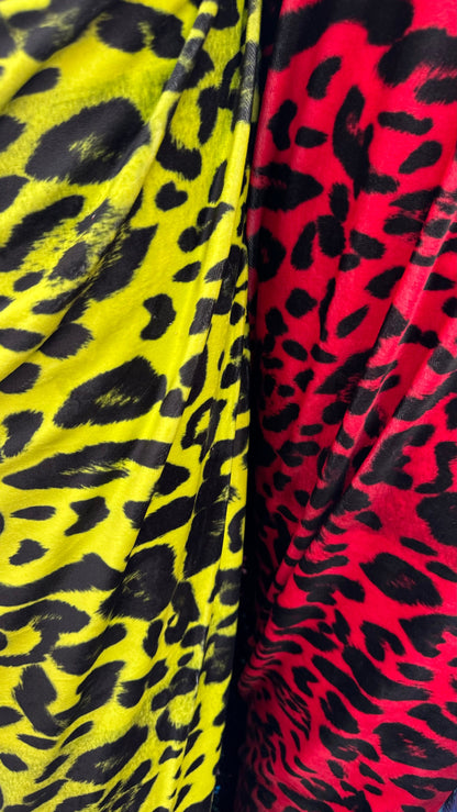 Luxury leopard design on best quality of stretch velvet 4-way stretch 58/60” High quality fabrics by AlexLAFabrics