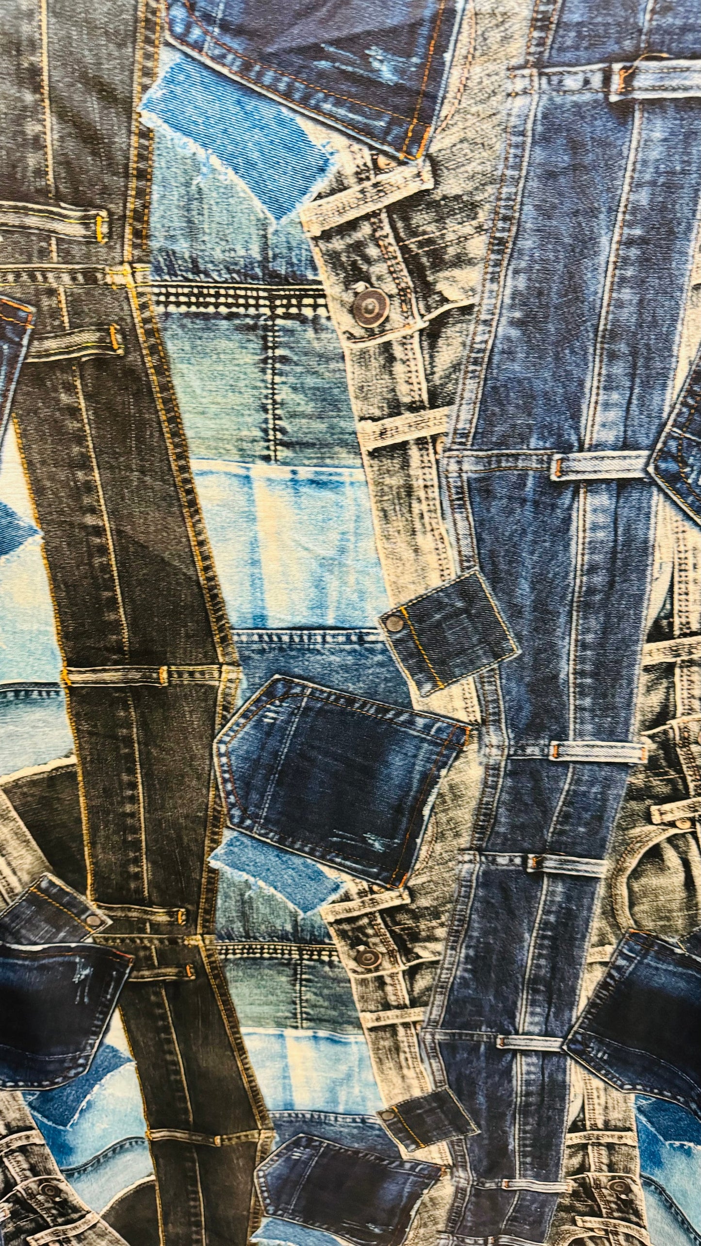 New Denim jeans design print on best quality of nylon spandex 4-way stretch 58/60”