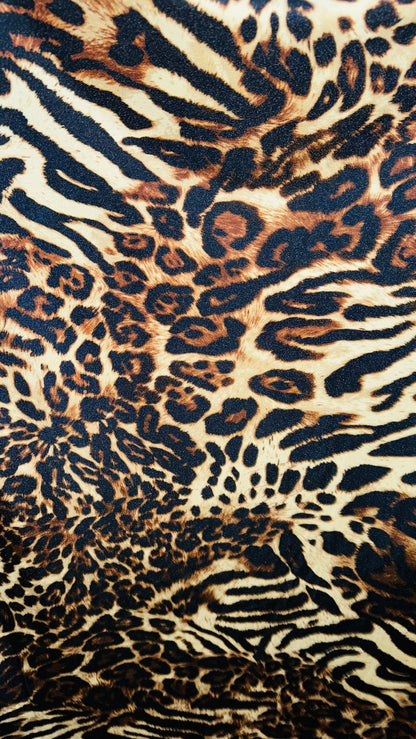 Safari Leopard design print on best quality of nylon spandex 4-way stretch 58/60” High quality fabrics by AlexLAFabrics