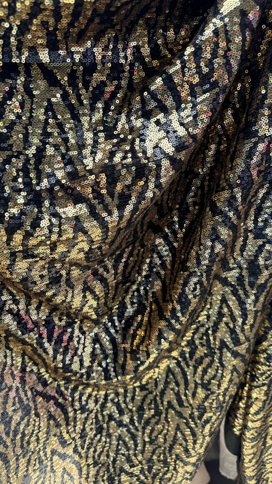 New Zebra design on spandex sequins 2way stretch 55/57” High Quality fabrics by AlexLAFabrics