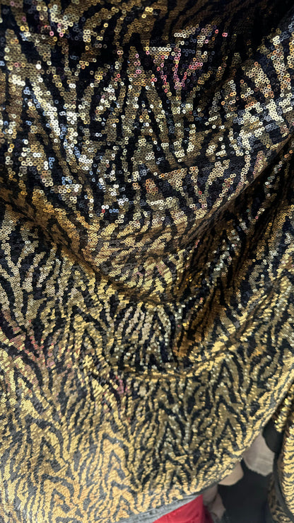 New Zebra design on spandex sequins 2way stretch 55/57” High Quality fabrics by AlexLAFabrics