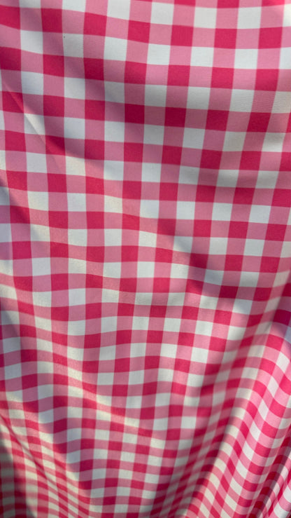 Gingham pink design on nylon spandex 4-way stretch 58/60” High quality fabrics by AlexLAFabrics