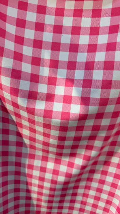 Gingham pink design on nylon spandex 4-way stretch 58/60” High quality fabrics by AlexLAFabrics