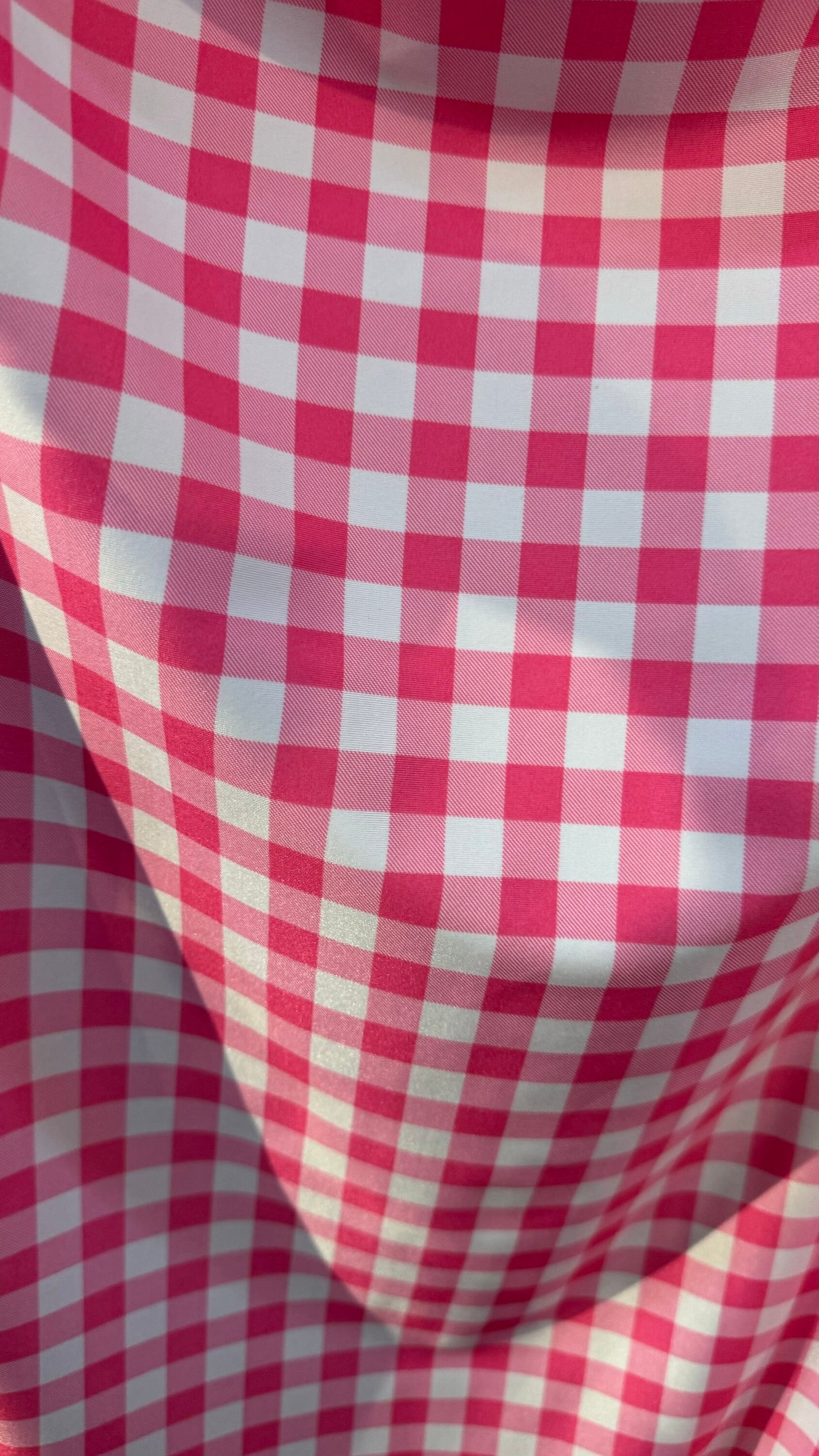 Gingham pink design on nylon spandex 4-way stretch 58/60” High quality fabrics by AlexLAFabrics