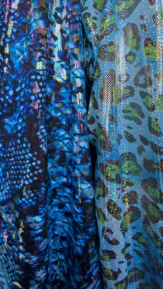 Exotic animals print hologram nylon spandex 4-way stretch 58/60” high quality fabrics by AlexLAFabrics