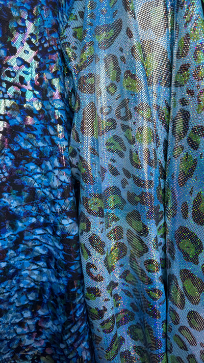 Exotic animals print hologram nylon spandex 4-way stretch 58/60” high quality fabrics by AlexLAFabrics