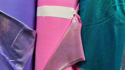 Hologram foggy foil new colors in stock metallic nylon spandex 4-way stretch 58/60”