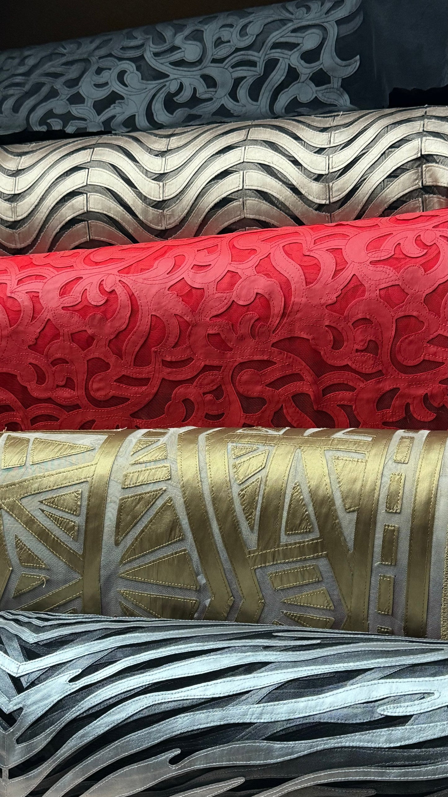 Luxury various designs leather on spandex mesh 2-way 58/60” High quality fabrics by AlexLAFabrics