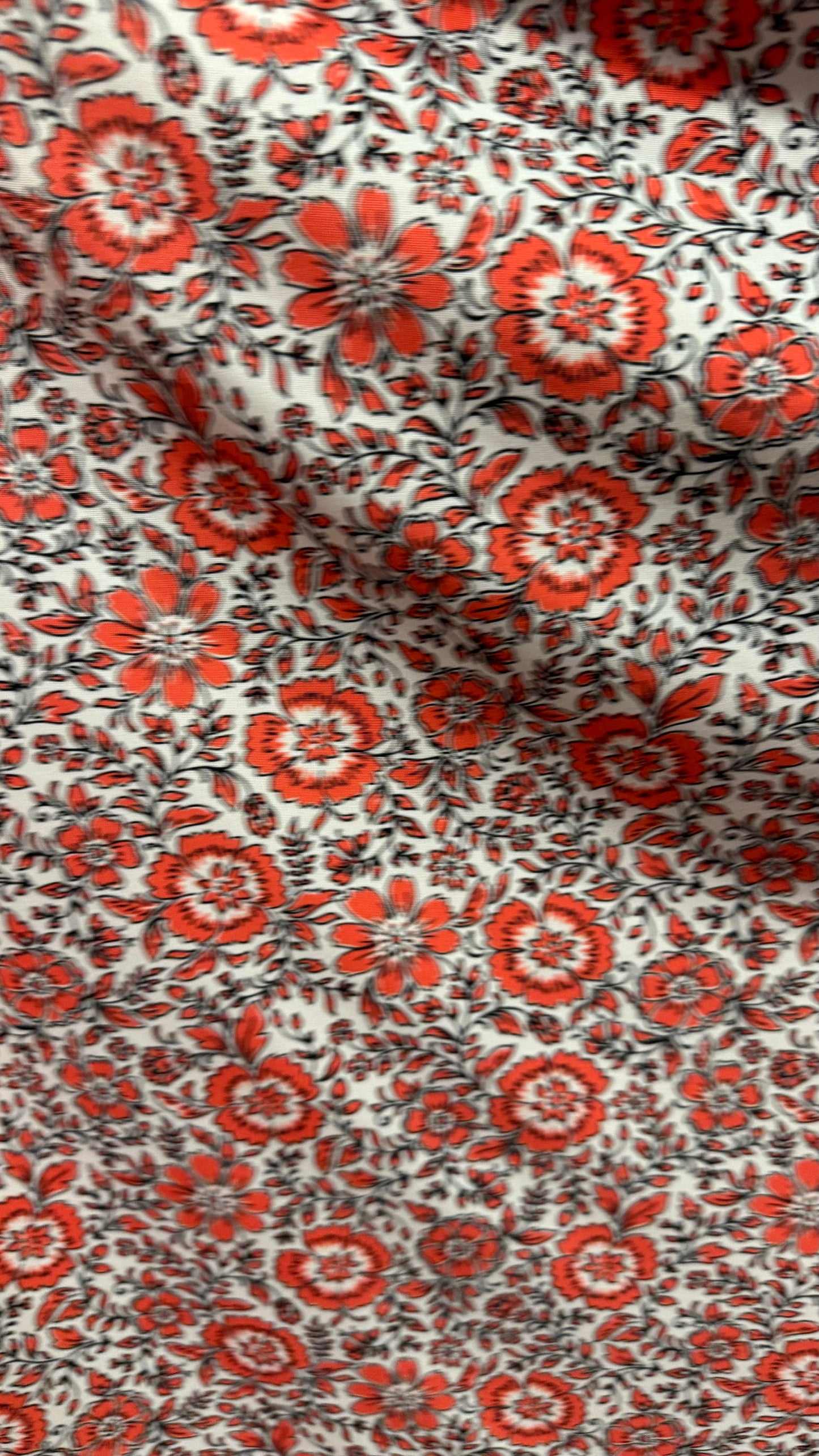 Floral design print on poly spandex 4-way stretch 58/60”