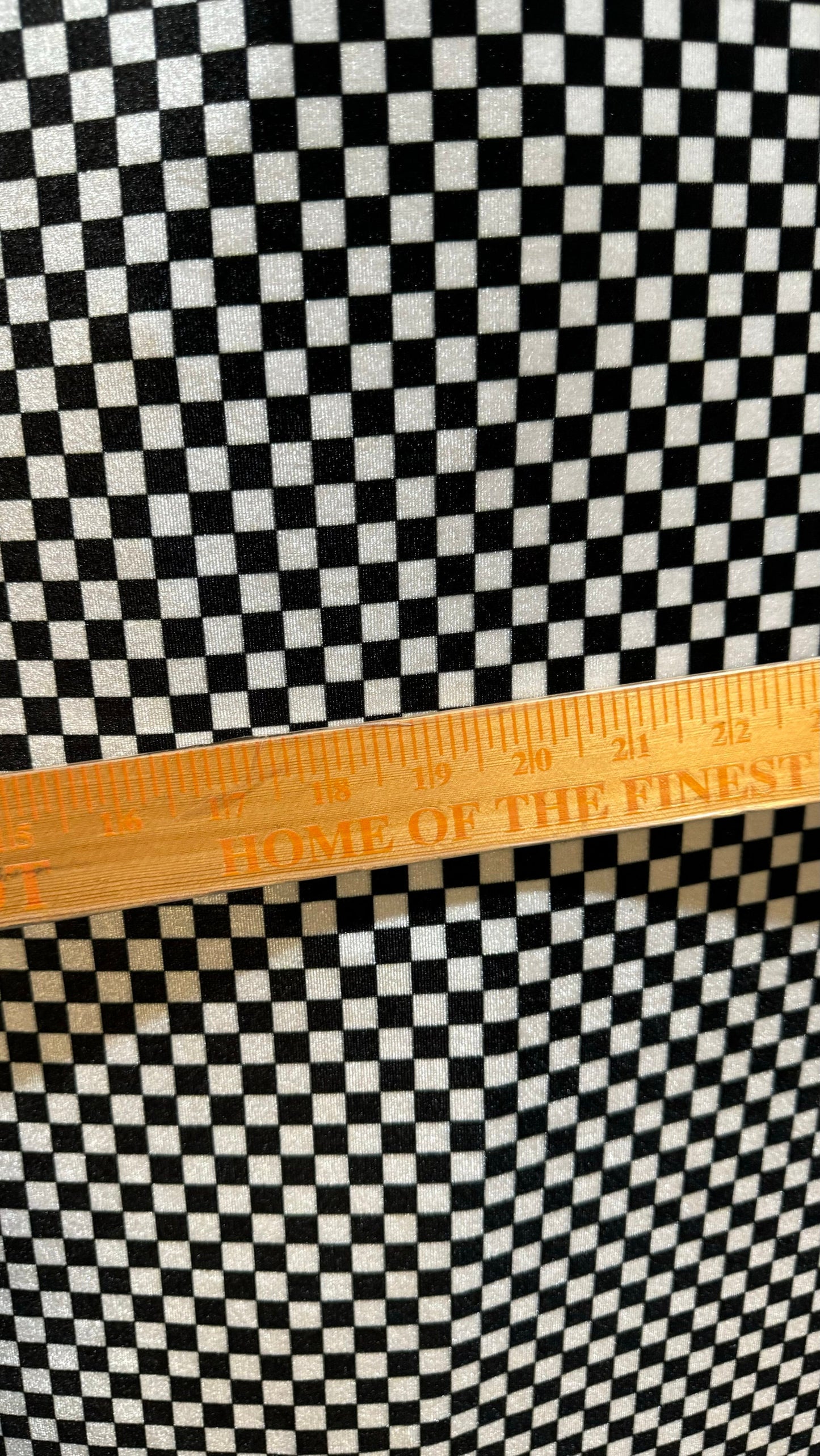 Small checkered design on stretch velvet 4-way 58/60” High quality fabrics by AlexLAFabrics