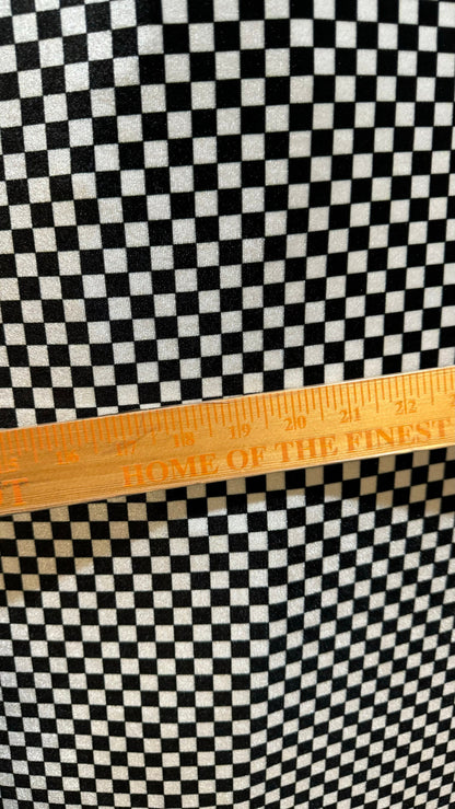 Small checkered design on stretch velvet 4-way 58/60” High quality fabrics by AlexLAFabrics