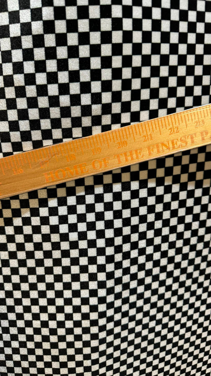 Small checkered design on stretch velvet 4-way 58/60” High quality fabrics by AlexLAFabrics
