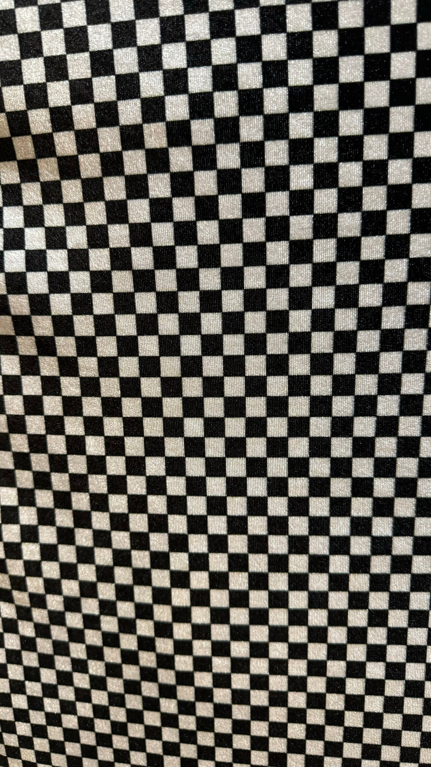 Small checkered design on stretch velvet 4-way 58/60” High quality fabrics by AlexLAFabrics