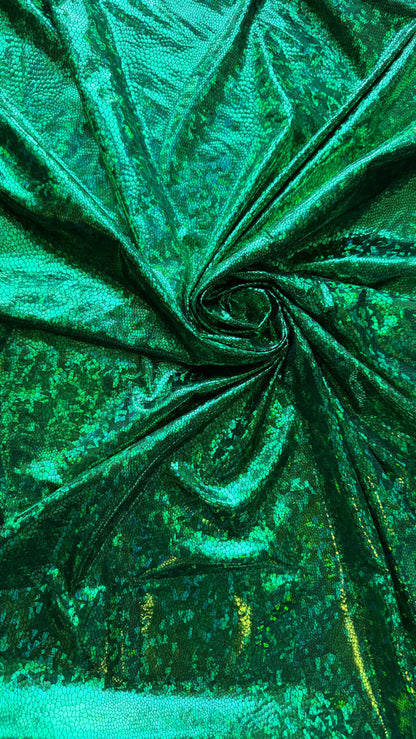 Reptile design hologram metallic poly spandex 2-way stretch 58/60” High quality fabrics by AlexLAFabrics