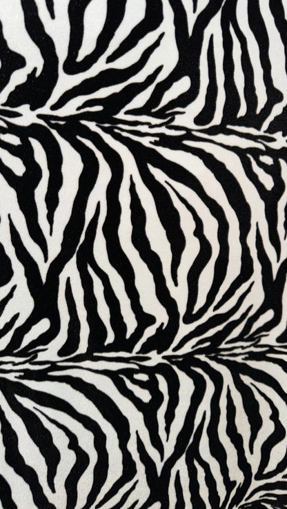 Exotic zebra design luxury stretch velvet 4-way stretch 58/60” High quality fabrics by AlexLAFabrics