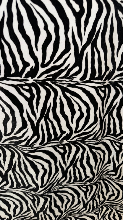 Exotic zebra design luxury stretch velvet 4-way stretch 58/60” High quality fabrics by AlexLAFabrics