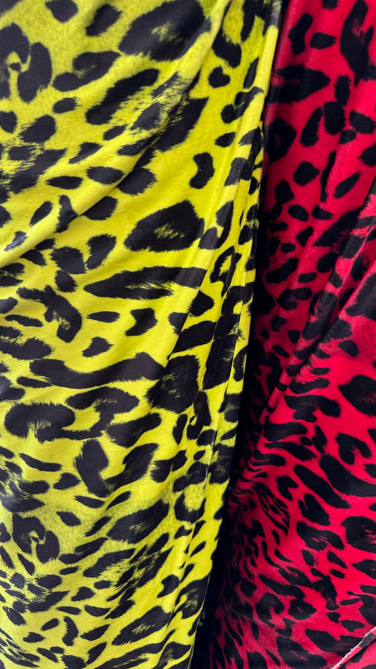 Luxury leopard design on best quality of stretch velvet 4-way stretch 58/60” High quality fabrics by AlexLAFabrics