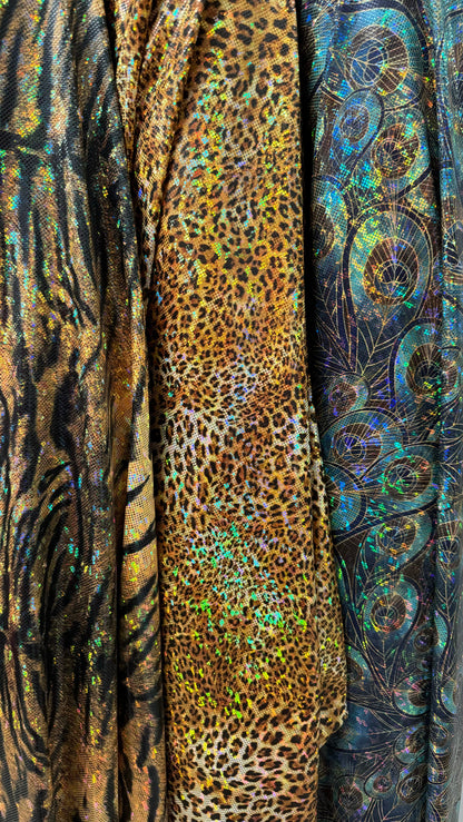 New Luxury designs hologram shattered glass metallic nylon spandex 4-way stretch 58/60” High quality fabrics by AlexLAFabrics