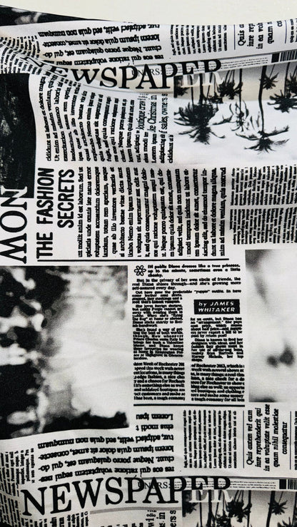 News paper design print on great quality of nylon spandex 4-way stretch 58/60”