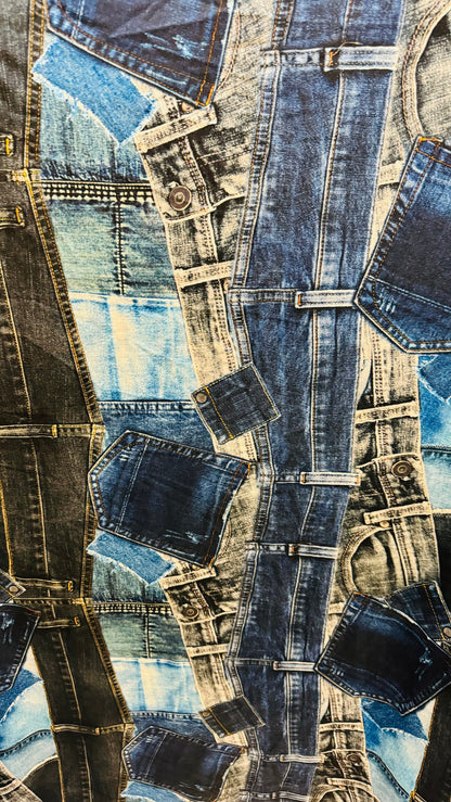 New Denim jeans design print on best quality of nylon spandex 4-way stretch 58/60”
