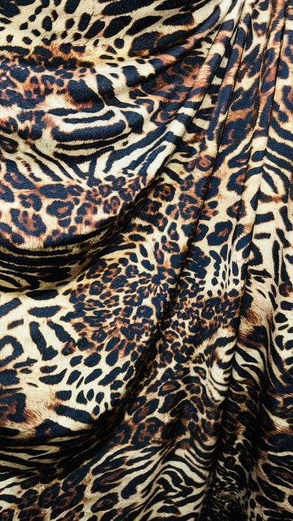 Safari Leopard design print on best quality of nylon spandex 4-way stretch 58/60” High quality fabrics by AlexLAFabrics